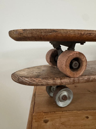 Vintage 1960s Roller Derby Wood Skateboard - Dark Wood - Diamonds & Rust
