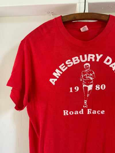 Vintage 1980 Amesbury Days Road Race Tee Shirt - Diamonds & Rust
