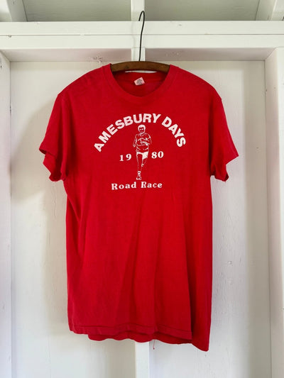 Vintage 1980 Amesbury Days Road Race Tee Shirt - Diamonds & Rust