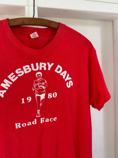 Vintage 1980 Amesbury Days Road Race Tee Shirt - Diamonds & Rust