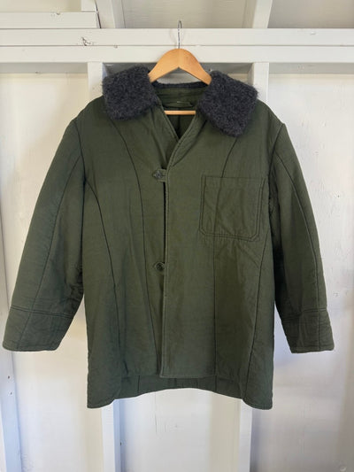 Vintage 1990s Hungarian Quilted Army Liner - Diamonds & Rust