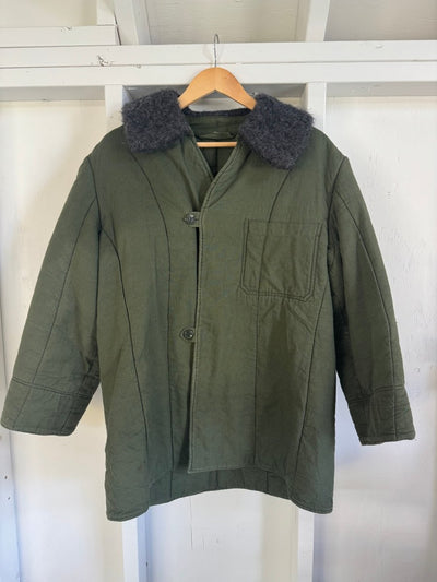 Vintage 1990s Hungarian Quilted Army Liner - Diamonds & Rust