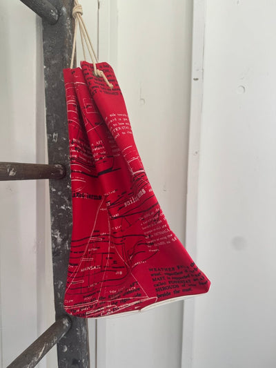 Vintage 70s Sailboat Ditty Bag - Diamonds & Rust