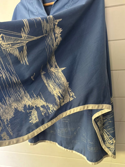 Vintage 70s Sailboat Poncho - Diamonds & Rust