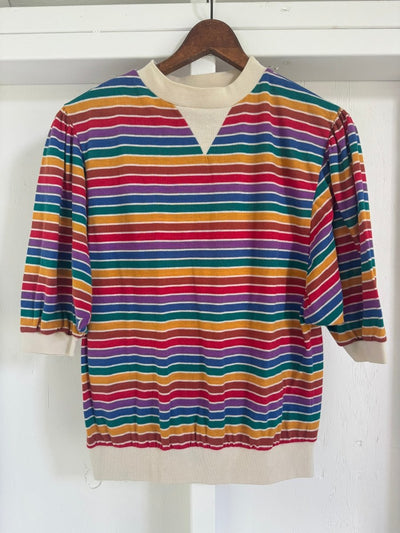 Vintage 80s Rainbow Striped Shirt - Diamonds & Rust