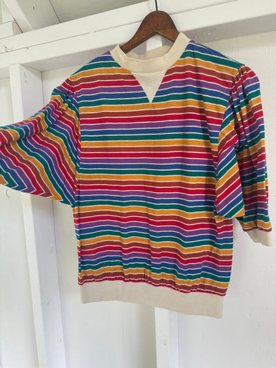 Vintage 80s Rainbow Striped Shirt - Diamonds & Rust