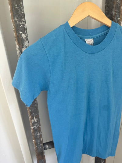Vintage 80s Stedman Tee Shirt - Baby Blue - Diamonds & Rust