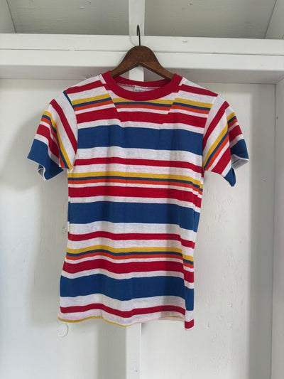 Vintage 80s Striped Tee - Diamonds & Rust