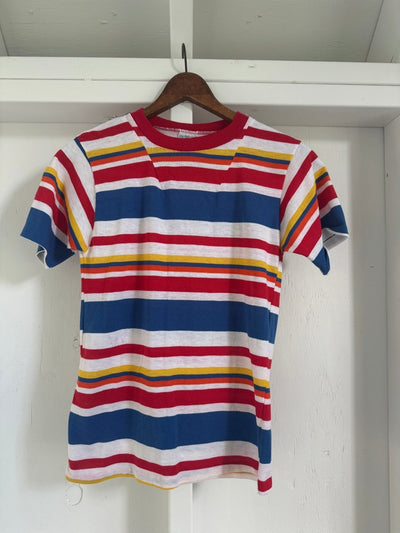 Vintage 80s Striped Tee - Diamonds & Rust