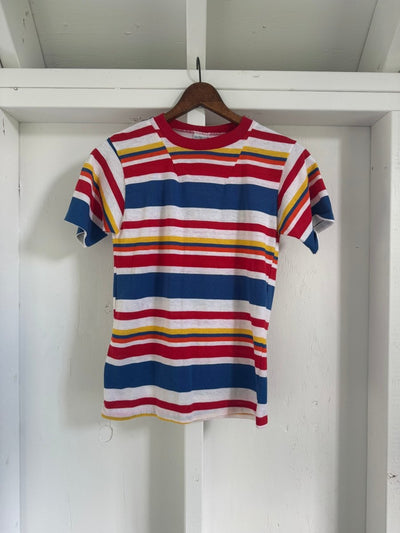 Vintage 80s Striped Tee - Diamonds & Rust