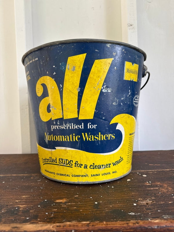 50s~60s vintage　ブリキ　バケツ　all LAUNDRY SOAP Vintage All Detergent Metal Bucket - Diamonds & Rust