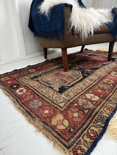 Vintage Area Rug - Diamonds & Rust