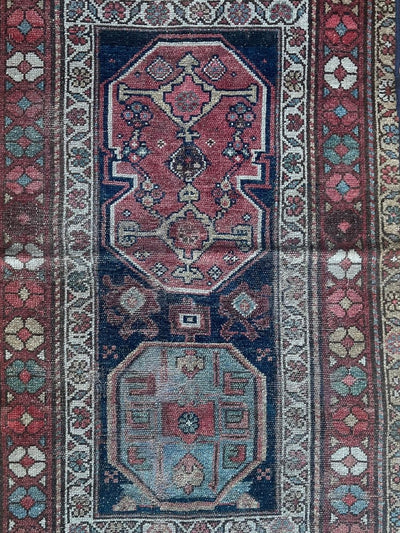 Vintage Area Rug - Diamonds & Rust