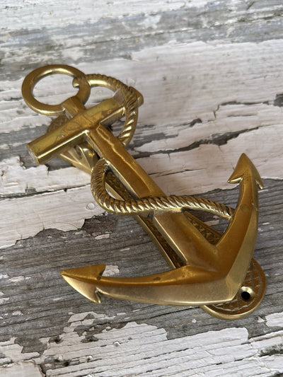 Vintage Brass Anchor Door Knocker - Diamonds & Rust