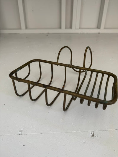 Vintage Brass Soap Dish - Large - Diamonds & Rust