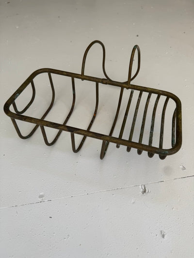 Vintage Brass Soap Dish - Large - Diamonds & Rust