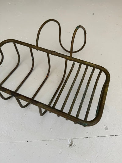 Vintage Brass Soap Dish - Large - Diamonds & Rust