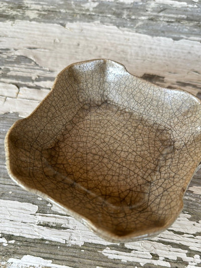 Vintage Ceramic Dish Set of Three - Stone - Diamonds & Rust