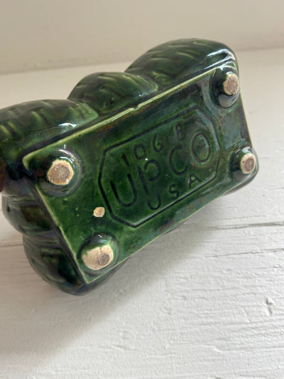 Vintage Ceramic Planter - Diamonds & Rust
