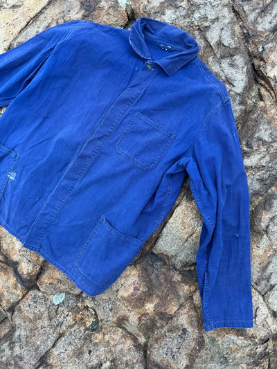 Vintage Chore Coat - French Blue - Diamonds & Rust