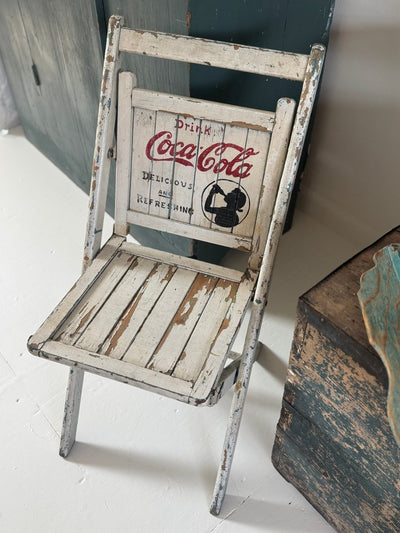 Vintage Coca Cola Folding Chair - Diamonds & Rust
