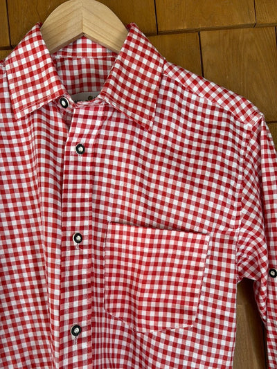 Vintage Cotton Gingham Shirt - Red - Diamonds & Rust