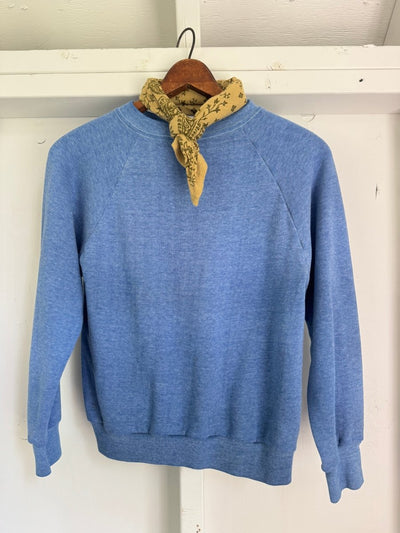 Vintage Crewneck Raglan - Heathered Blue - Diamonds & Rust