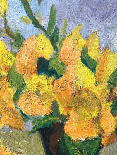 Vintage Daffodil Arrangement Painting - Diamonds & Rust