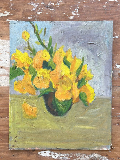 Vintage Daffodil Arrangement Painting - Diamonds & Rust
