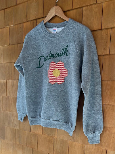 Vintage Dartmouth Heather Grey Raglan - Quilt Patch - Diamonds & Rust