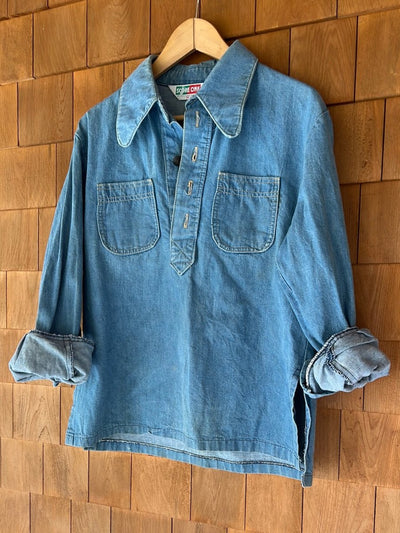 Vintage Denim Pop Over Shirt - Diamonds & Rust