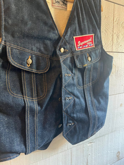 Vintage Denim + Sherling Vest - Diamonds & Rust