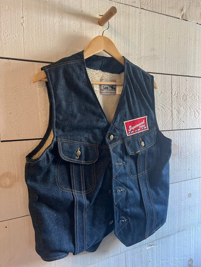 Vintage Denim + Sherling Vest - Diamonds & Rust