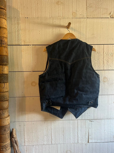Vintage Denim + Sherling Vest - Diamonds & Rust