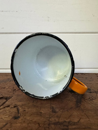 Vintage Enamel Mug 14oz Orange - Diamonds & Rust