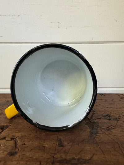 Vintage Enamel Mug 14oz Yellow - Diamonds & Rust