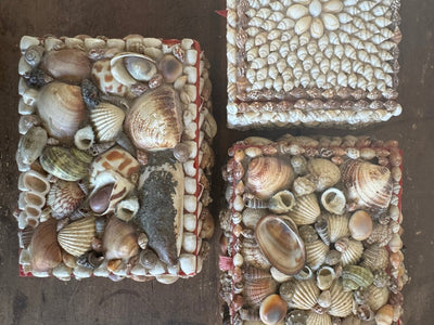 Vintage Encrusted Shell Box Art - 2 - Diamonds & Rust