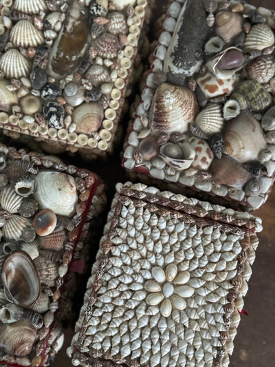 Vintage Encrusted Shell Box Art - 3 - Diamonds & Rust