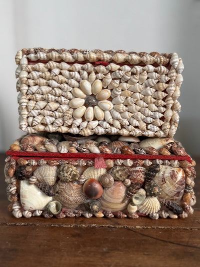 Vintage Encrusted Shell Box Art - 3 - Diamonds & Rust