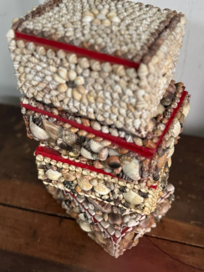 Vintage Encrusted Shell Box Art - 3 - Diamonds & Rust