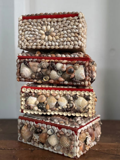 Vintage Encrusted Shell Box Art - 4 - Diamonds & Rust