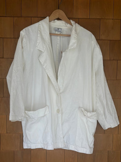 Vintage Express White Chore Coat - Diamonds & Rust