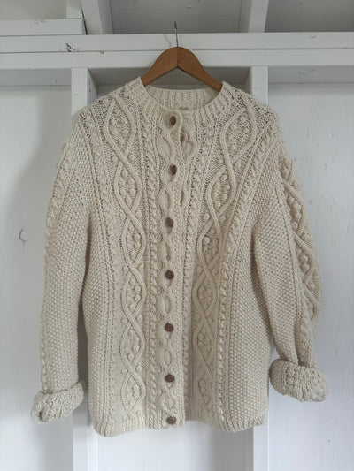 Vintage Fisherman's Cardigan Sweater - Diamonds & Rust