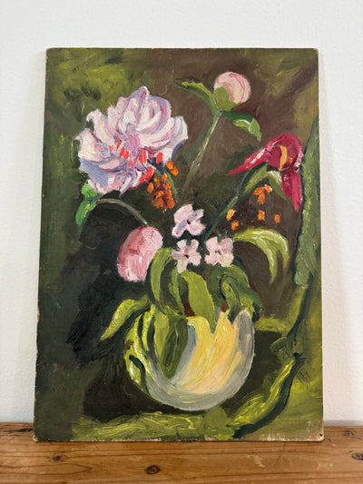Vintage Flowers + Vase Painting - Diamonds & Rust