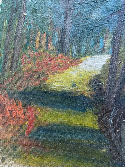 Vintage Forrest Trail Canvas Painting - Diamonds & Rust