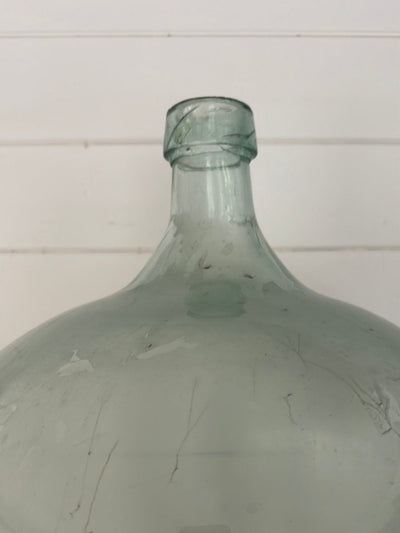 Vintage Glass Bottleneck Jug - Blue - Diamonds & Rust