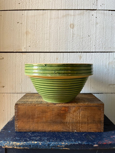 Vintage Green Bowl - Diamonds & Rust