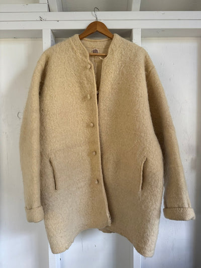 Vintage Hand Stitched Wool Coat - Diamonds & Rust