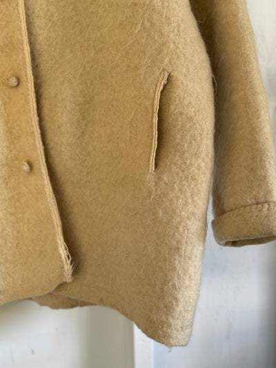 Vintage Hand Stitched Wool Coat - Diamonds & Rust