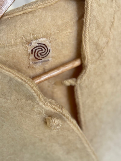 Vintage Hand Stitched Wool Coat - Diamonds & Rust